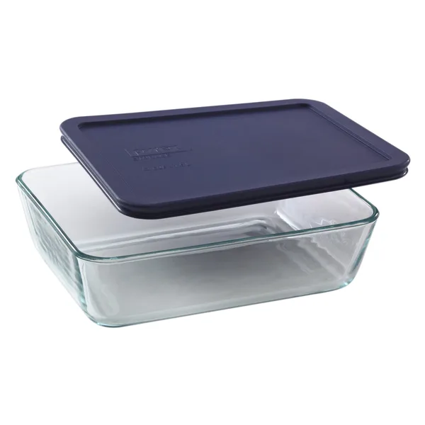 Pyrex Simply Store 6-Cup Rectangular Container with Blue Lid 6017396